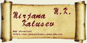 Mirjana Kalušev vizit kartica